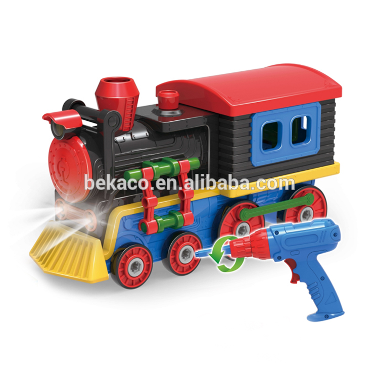 Take Apart Toy Train with Light and Music STEM Build Your Own Train Pretend Toy with Drill Screwdriver